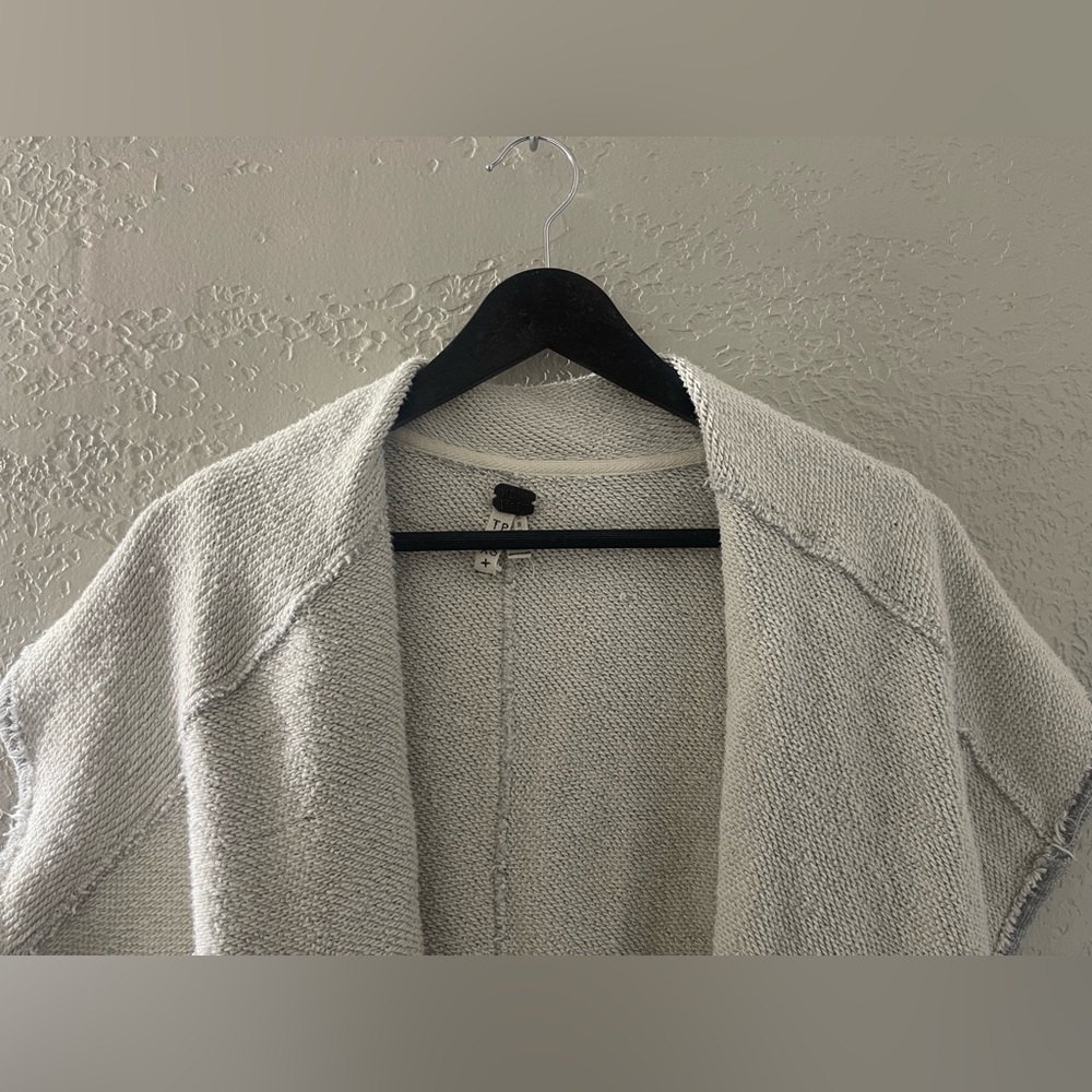 We The Free Women’s Cream / Gray Open Front Cotton Cardigan Size XS‎ - Picture 2 of 8